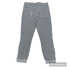 Altar’d state dark blue & white stripped jean cuffed cropped skinny jeans 9/29